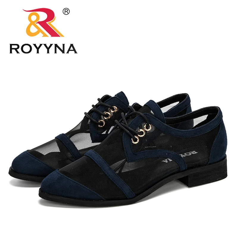 ROYYNA Новые дизайнерские женские туфли лодочки с круглым носком на среднем каблуке