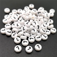 7 4x7mm Carta Oblato Contas Alfabeto Acrílico Contas Para Fazer Jóias DIY Acessórios Pulseira Colar