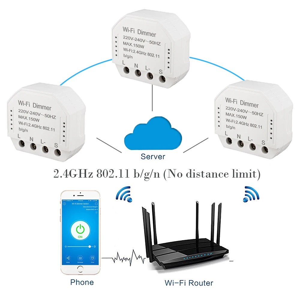 Умная жизнь Wifi умный диммер 240 в 150 Вт Светодиодный светильник Модуль симистор таймер переключатель управление Лер Голосовое управление работа с Alexa Google IFTTT