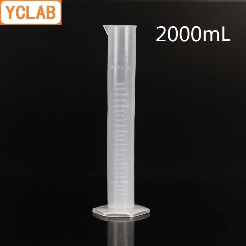 

HUAOU 2000mL Measuring Cylinder 2L PP Plastic with Hexagonal Base Spout Graduation Polypropylene Laboratory Chemistry Equipment