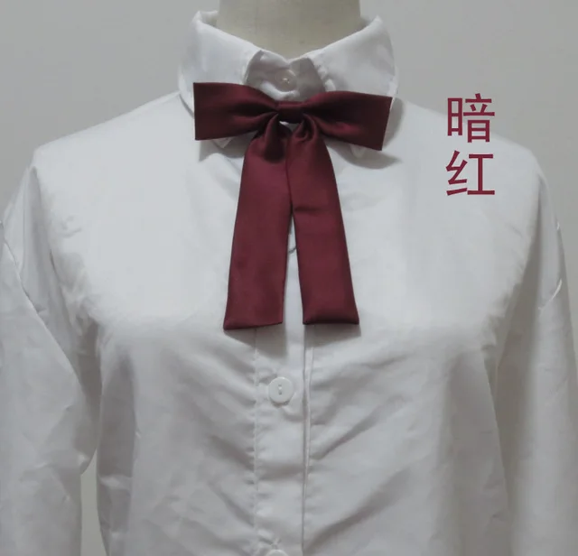 Japanese School Uniform Tie Women 2017 Pure Color Uniform Neckties