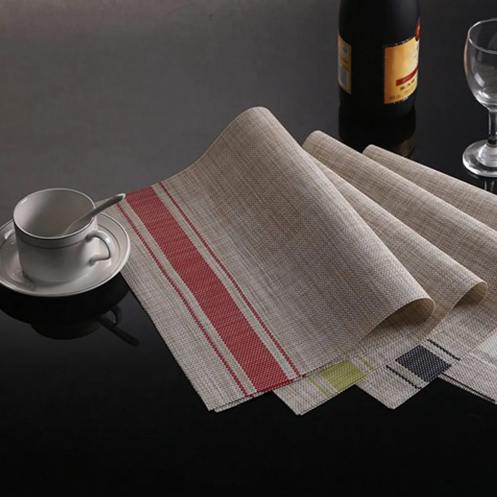 PVC للماء بساط عازل ل طاولة طعام الحرارة مقاومة المفارش المنسوجة المطبخ الجدول منصات PVC للماء بساط عازل ل طاولة طعام الحرارة مقاومة المفارش المنسوجة المطبخ الجدول منصات