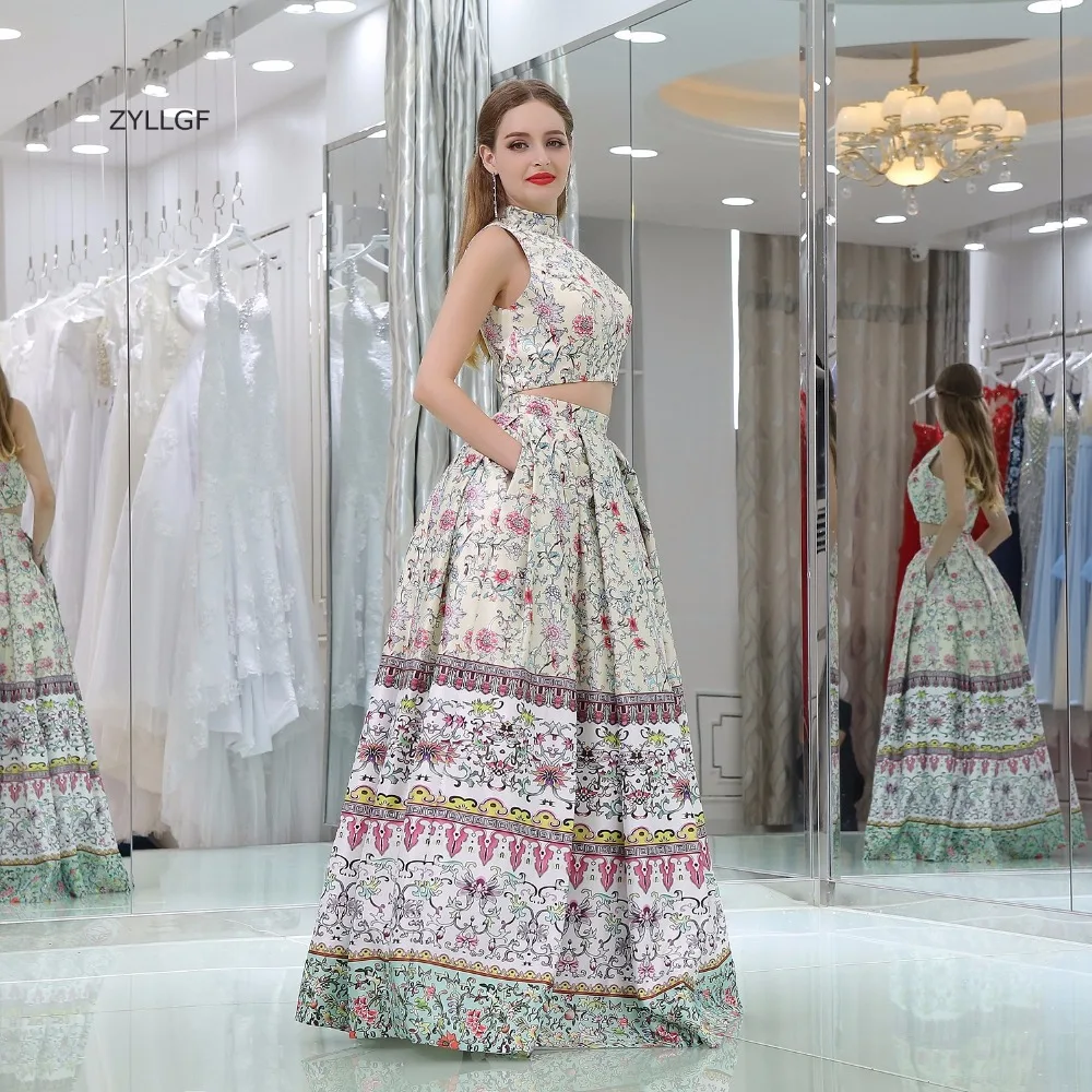 Zyllgf Vestido De formatura Лонго линия Высокая шея пикантные 2 шт. vestidos de gala Largos женские вечерние платья SL11