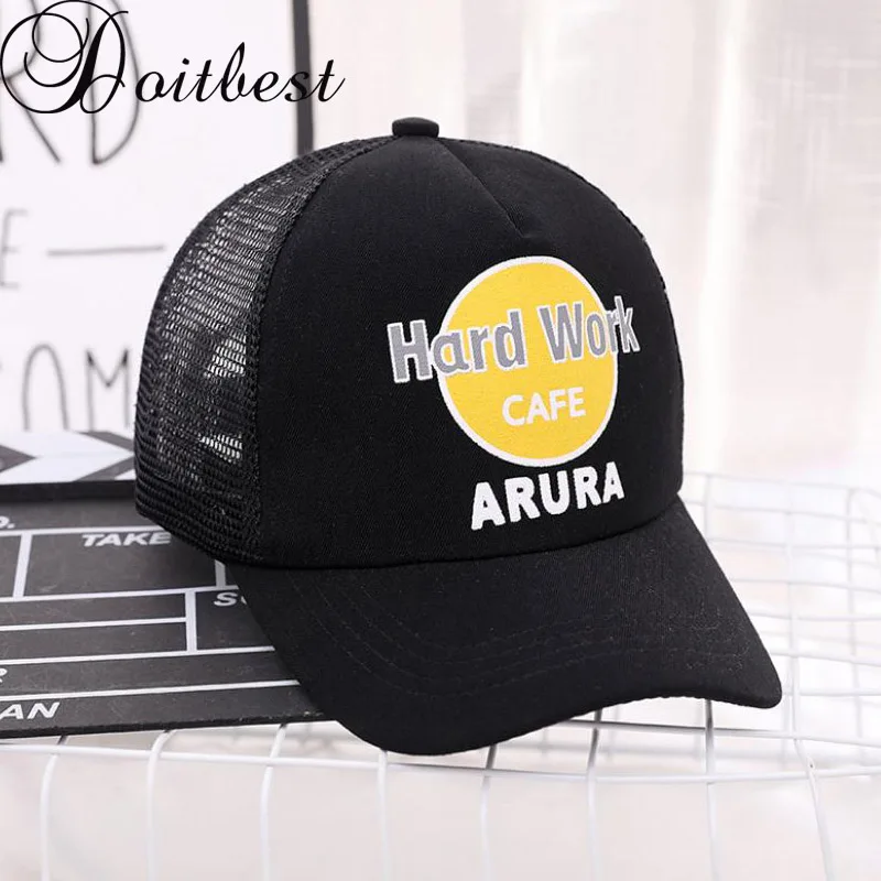 

Doitbest 2 to 6 Years old Child Baseball Cap Hip Hop Summer Hard Work letters kids Sun Hat mesh Boys Girls Caps snapback hats