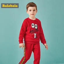 Balabala/комплект детской одежды на осень; осенняя одежда для мальчиков с буквенным принтом; модная осенняя одежда для малышей