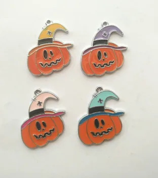 

Free shipping 20 Pcs Mix Halloween pumpkin head Metal Charms Jewelry Making Pendants Earrings M026