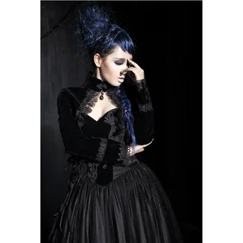 

PUNK RAVE Gothic Black Short Jacket Steampunk Vintage Palace Women Cloak Fashion Victorian Style Evening Party Short Jacket