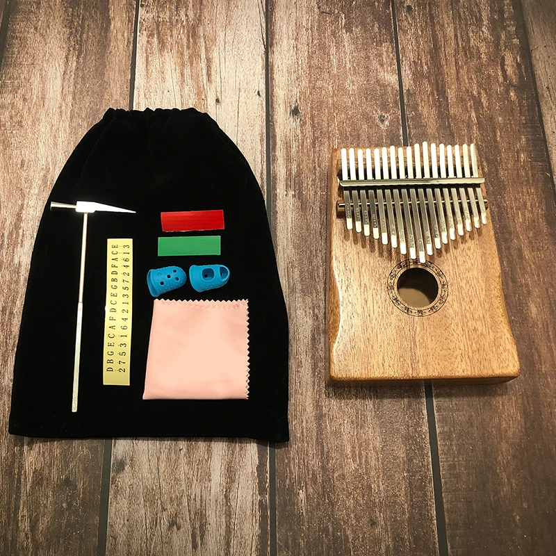 17 Key Kalimba African Solid Pine Mahogany Thumb Finger Piano Sanza Mbira Calimba Play with Guitar Wood Musical Instruments