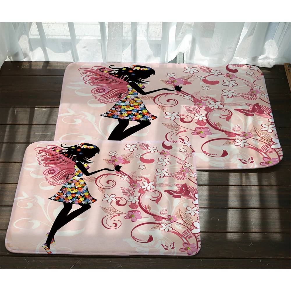 Miracille Waterproof Anti-Slip Beautiful Butterfly Girl Floor Mat Carpets Bedroom Rugs Decorative Stair Mats Home Decor Crafts Miracille Waterproof Anti-Slip Beautiful Butterfly Girl Floor Mat Carpets Bedroom Rugs Decorative Stair Mats Home Decor Crafts