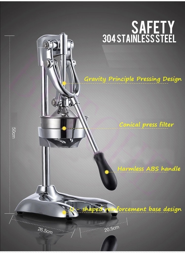 BETOHE Бытовая нержавеющая сталь ручной соковыжималка ручной давление коммерческий гранатовый сок лимон арбуз