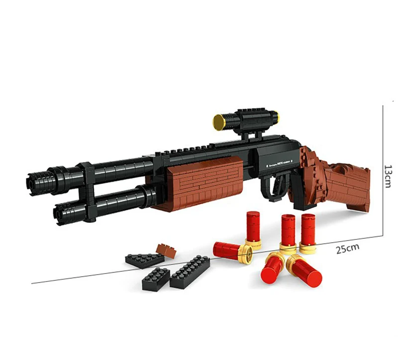 22804 527pcs Arms M870 Shotgun M Constructor Model Kit Blocks Compatible LEGO Bricks Toys for Boys Girls Children Modeling