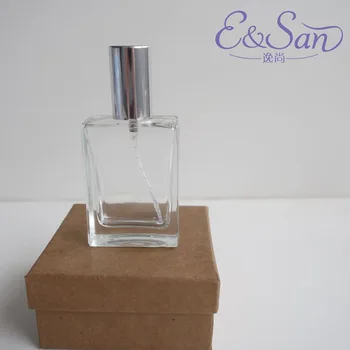 

Wholesale FT136-30ML transparent flat square perfume glass cosmetic spray bottles 100pcs/lot