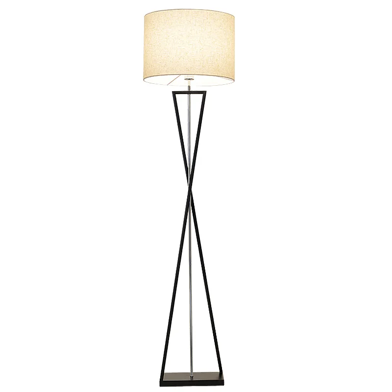 Post modern Floor Lamp table lamp Living Room Bedroom Study Floor Standing Lamp black White Fabric wooden floor light Decoration