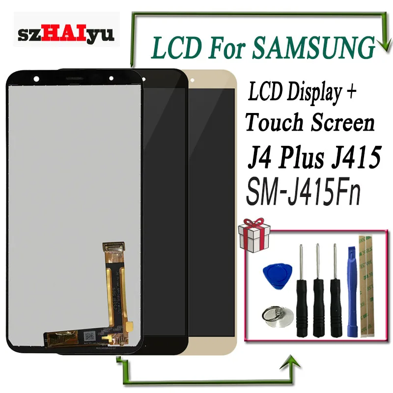 

SZHAIYU J415 Tested Well LCD Display For Samsung Galaxy J4 PLUS J4 J415FN-DS Touch Screen Digitizer Assembly With Tools