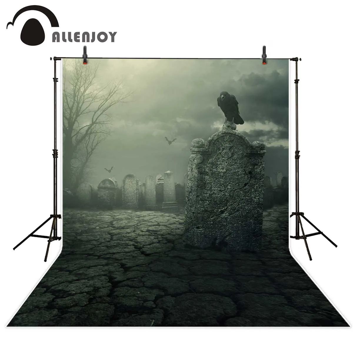 

Allenjoy Halloween horrible background Crow grave dry ground photography background newborn photography background
