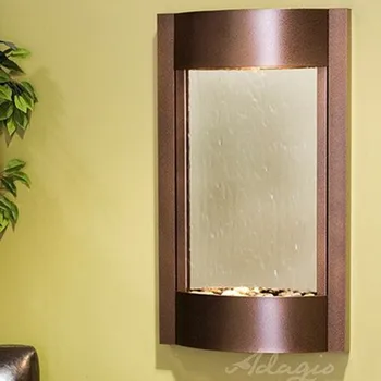 

Water Curtains in Glass and Aluminum with Dark Copper Powder Coating Decoration