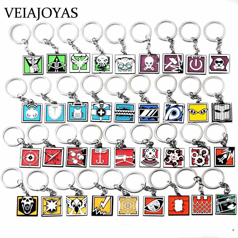 36-Styles-Game-Rainbow-Six-Siege-Key-Chains-Jager-Glaz-Metal-Keychain-Male-Car-Keyring-Holder