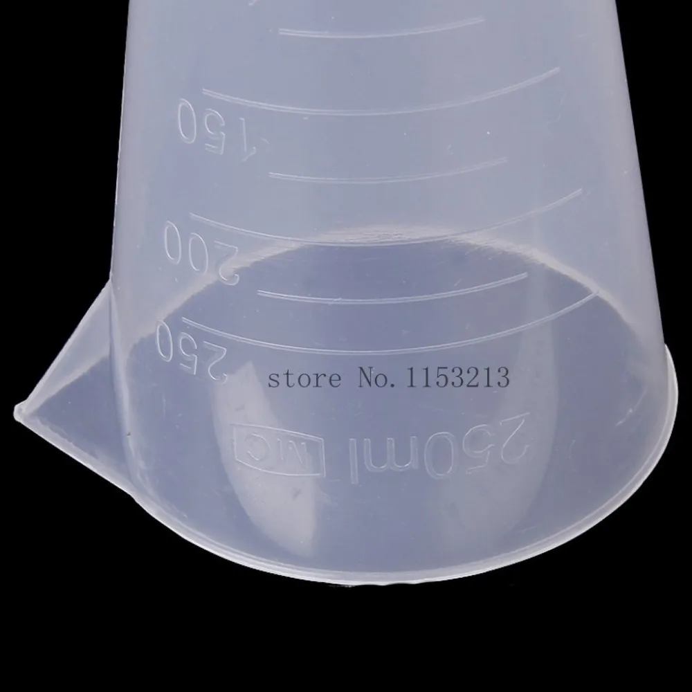 5 шт/лот 250 мл емкость Прозрачный Градуированный пластиковый Conica мерный стакан PP цилиндр пластиковый стакан лабораторных принадлежностей