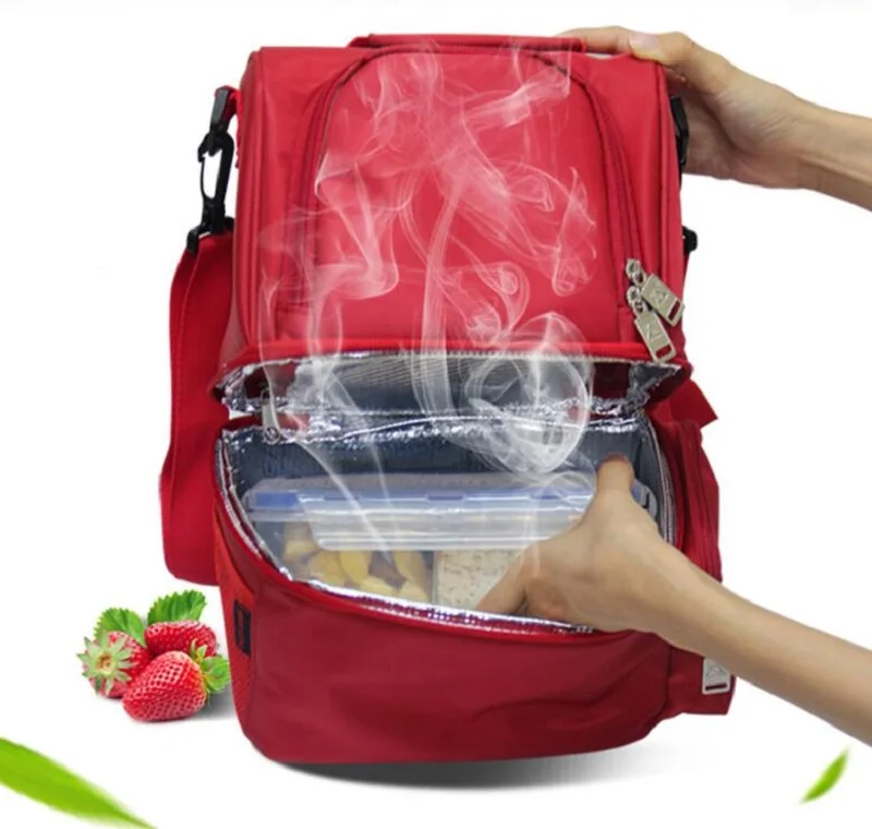 Multi-função de Aquecimento Piquenique Bolsas Cesta Almoço Portátil Isolamento Mochila Gelo Lancheira Pacote Dupla Camada Usb 12l