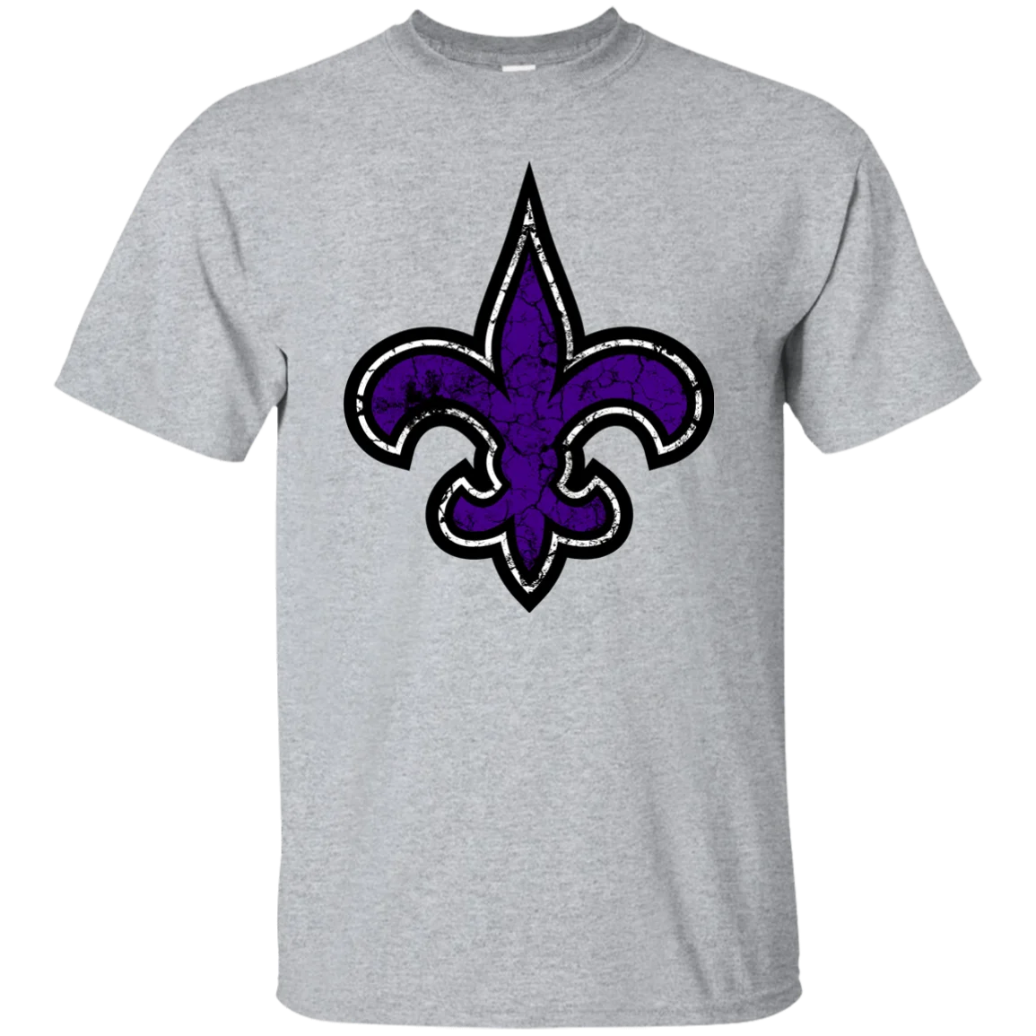 Fleur de Lis Purple Distressed New Orleans Mardi Gras Tshirt Saints Big Easy | Мужская одежда