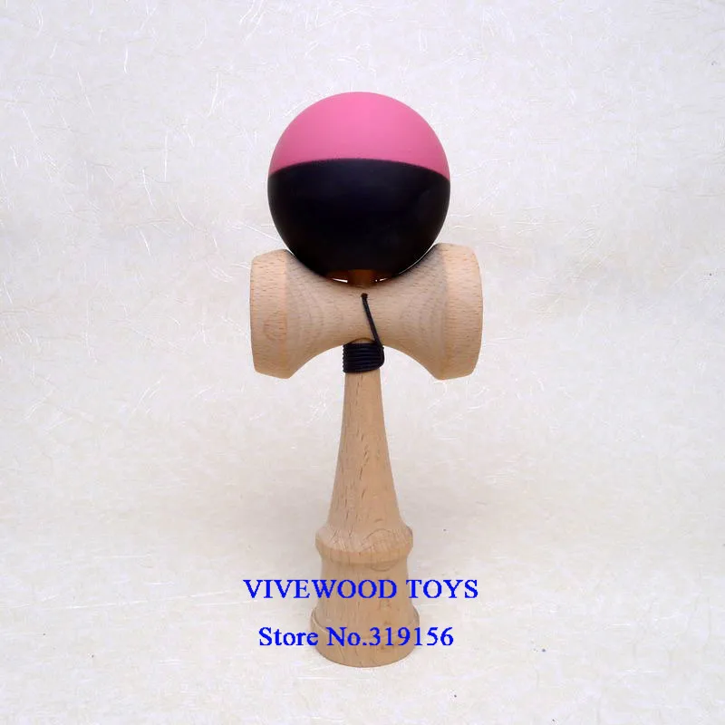 Pink/Black Half Split Rubber Kendama 18CM Standard Size Kendama made