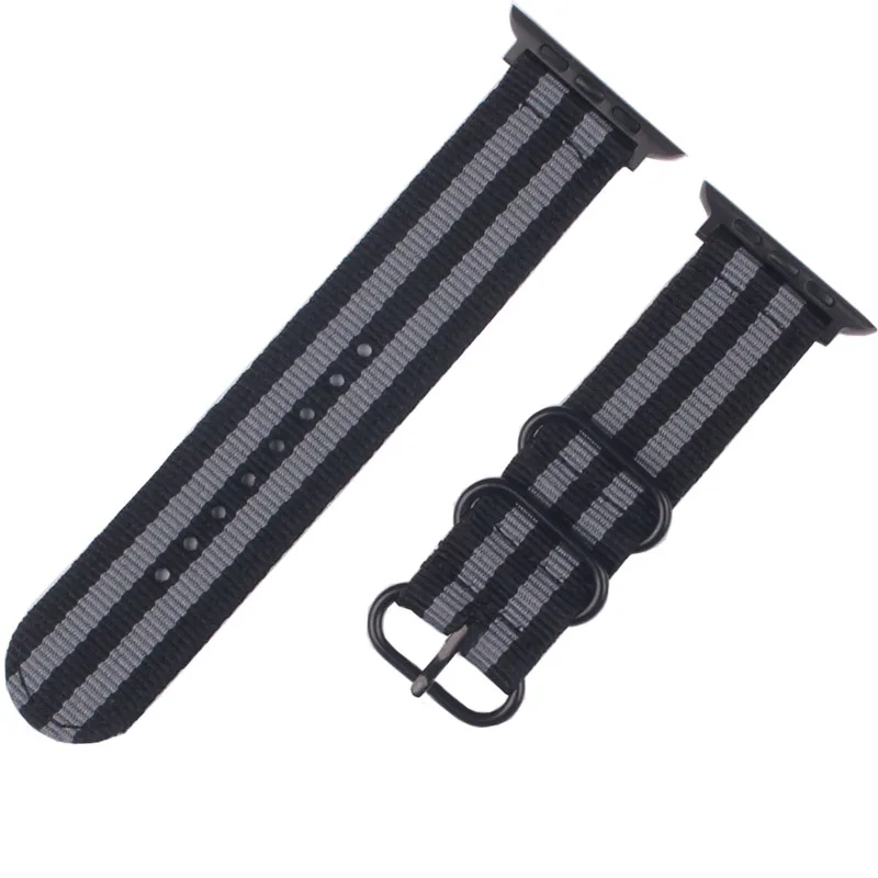 Smart watch Sport Black buckle Nylon Watchband for Apple Watch Band bracelet 42 mm 38 mm Strap For iwatch Band Series 3/2/1