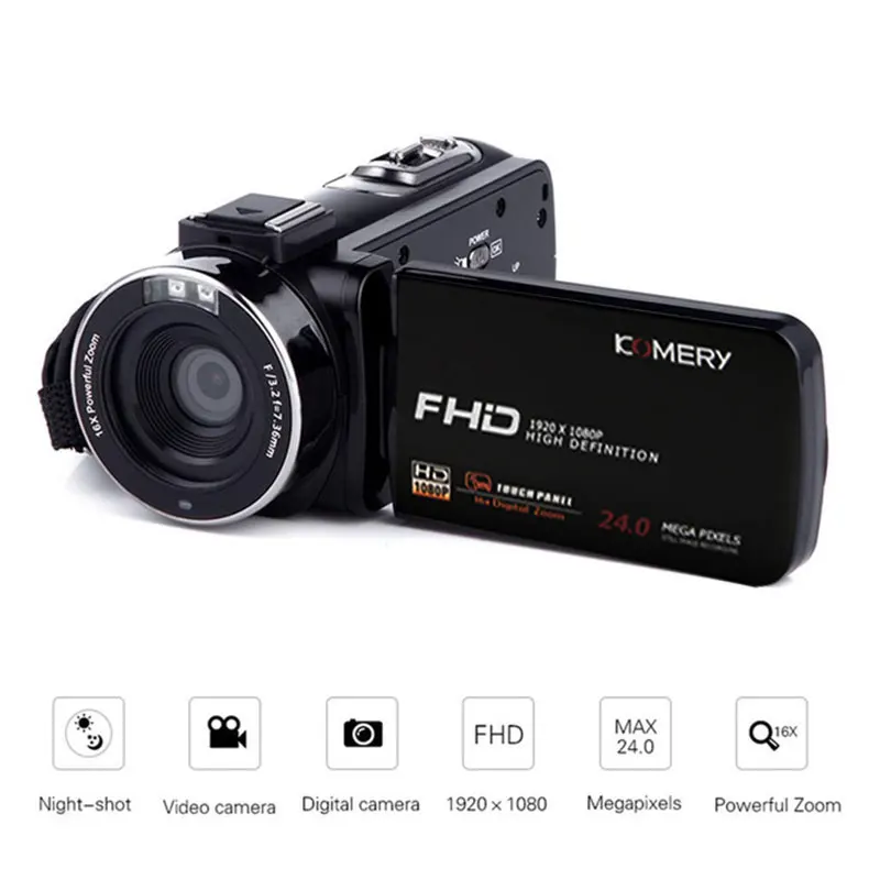 

Digital Video Camera 24MP 1080P Full HD Digital Camera 16X Digital Zoom 3.0 Inch Anti-shake CMOS DV Camcorder Night Vision