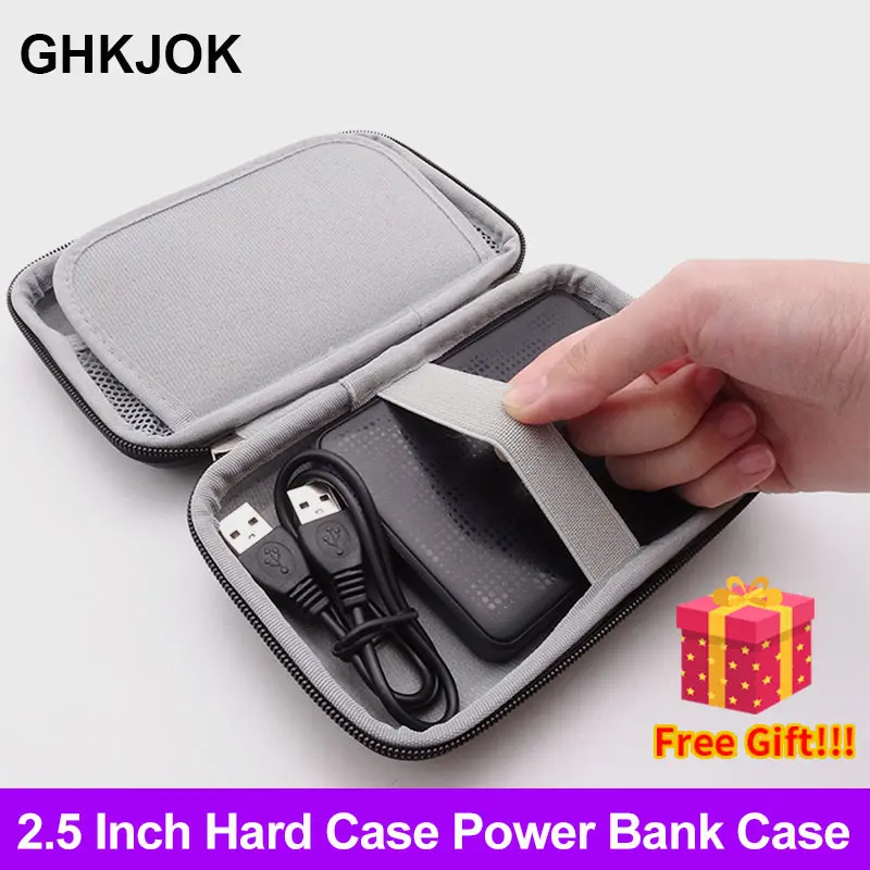 

2019 NEW EVA Hard Case Power Bank Case For 2.5 Inch Hard Drive Disk USB Cable Charger External Storage Portable HDD Case Bag