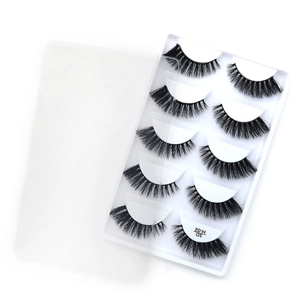 5 Pairs False Eyelashes 3D Mink Lashes Natural Long 1 Box Mink Eyelashes 1cm-1.5cm 3d False Eyelashes Full Strip Lashes
