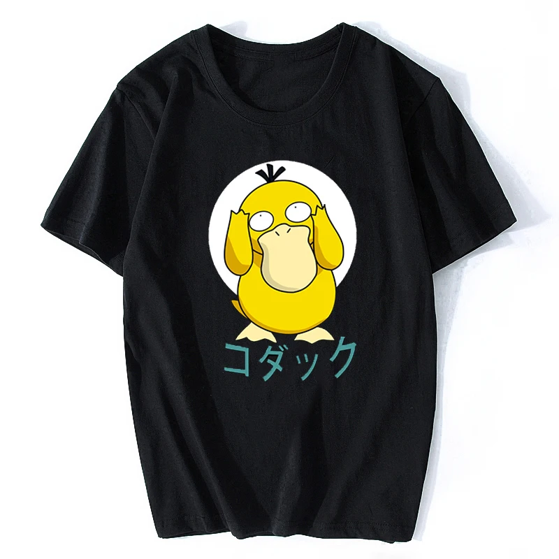 Psyduck Pokemon, Мужская футболка, хлопок, короткий рукав, круглый вырез, топы, футболки, модная уличная одежда, Ulzzang, эстетическая Мужская футболка Tumblr