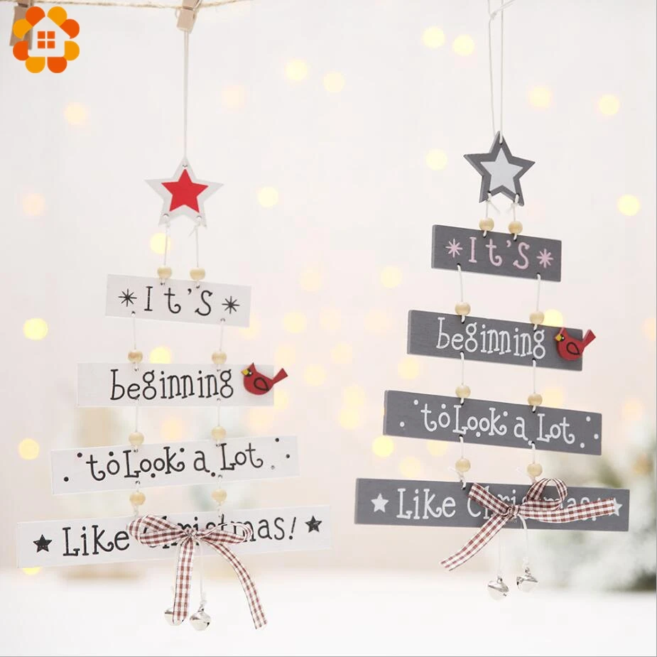 1 шт. Деревянные Подвески с надписью Merry Christmas | Дом и сад