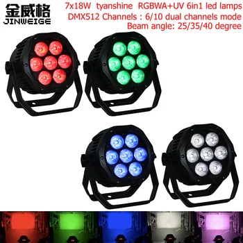

Free Shipping 4pcs/lot 7x18W RGBWA+UV 6in1 Stage Light Aluminum Case Led Par Light Indoor Led Par Cans DMX512 Tyanshine Led Lamp