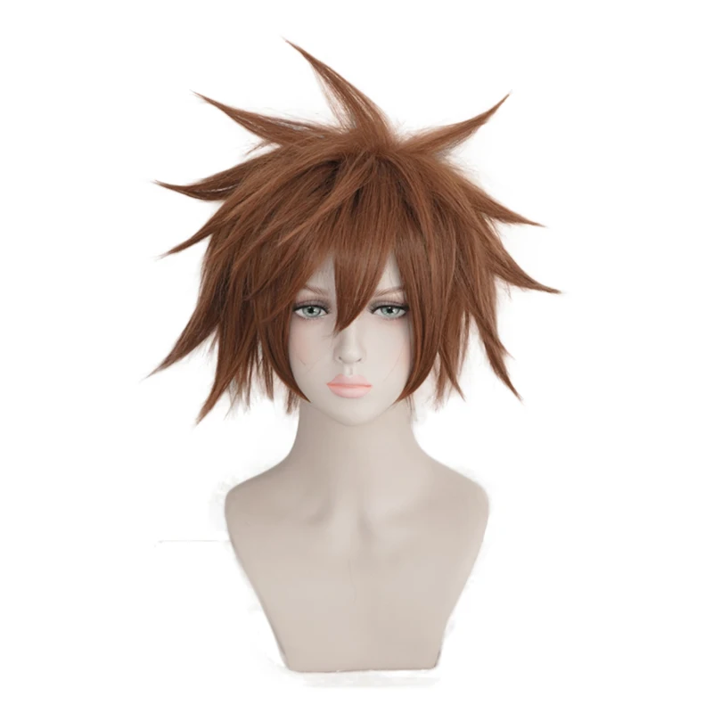 Kingdom Hearts III Sora коричневый короткий парик косплей костюм мужской женский термостойкие синтетические волосы парики для вечеринок на Хэллоуин
