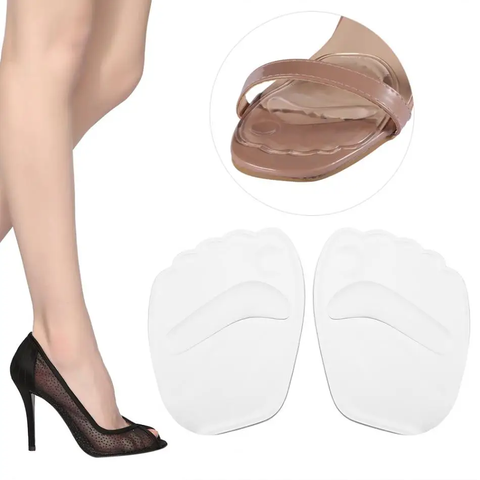 2PCs Gel Non slip Forefoot Front Pads Elastic Silicone High Heel Shoe