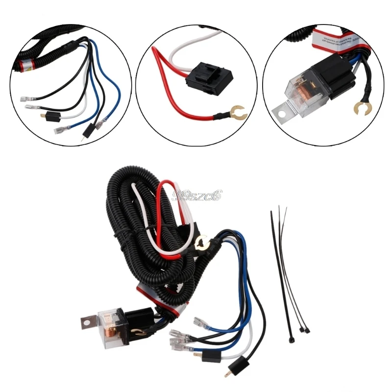12V Electric Horn Relay Wiring Harness Kit For Grille Mount Blast Tone