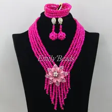 Кристалл Бусины Цепочки и ожерелья Браслет Серьги комплект ручной работы Африканский Свадебный комплект ювелирных изделий Свадебные украшения комплект aij180