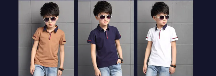 Fshion Child Big Boys Polo Shirt Kids Cotton Shirts Children Tops Clothing Short Sleeve Boys Tops 6 7 8 9 11 13 14 Years 2017 Summer Clothing (14)