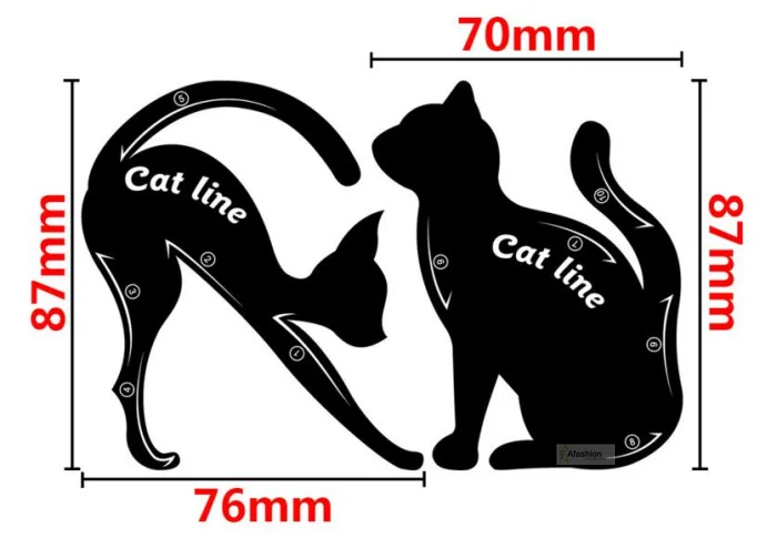 Трафареты для бровей кошка подводка для глаз модель набор трафаретов образец руководства Maquiagem двукрылая рамка для теней для век карточка инструмент для макияжа 2 шт./1 пара