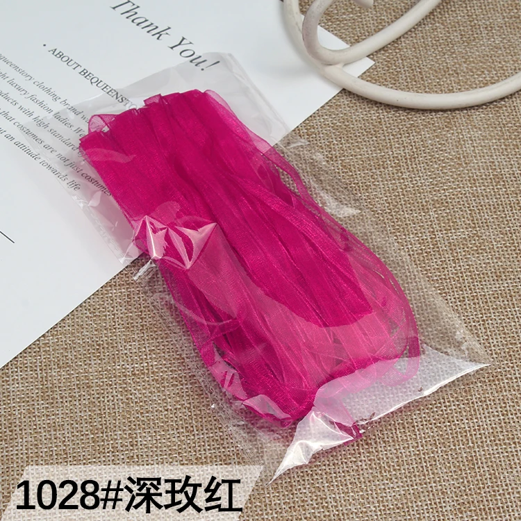 Pretty(10 м/Лот) 6 мм ленты из органзы Свадебные украшения пригласительные карты подарочные упаковочные принадлежности для скрапбукинга Riband - Цвет: Hot rose