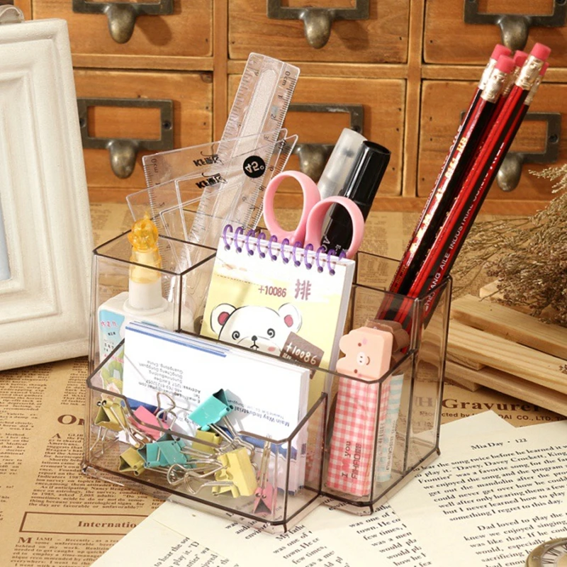 Coloffice new Transparent Office pen container pen holder Storage box
