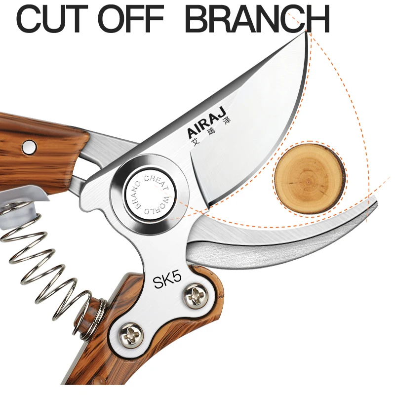 AIRAJ Pruning Shears, Mainly Used in Gardens, Fruit Trees, Flowers and other Home Gardening Scissors