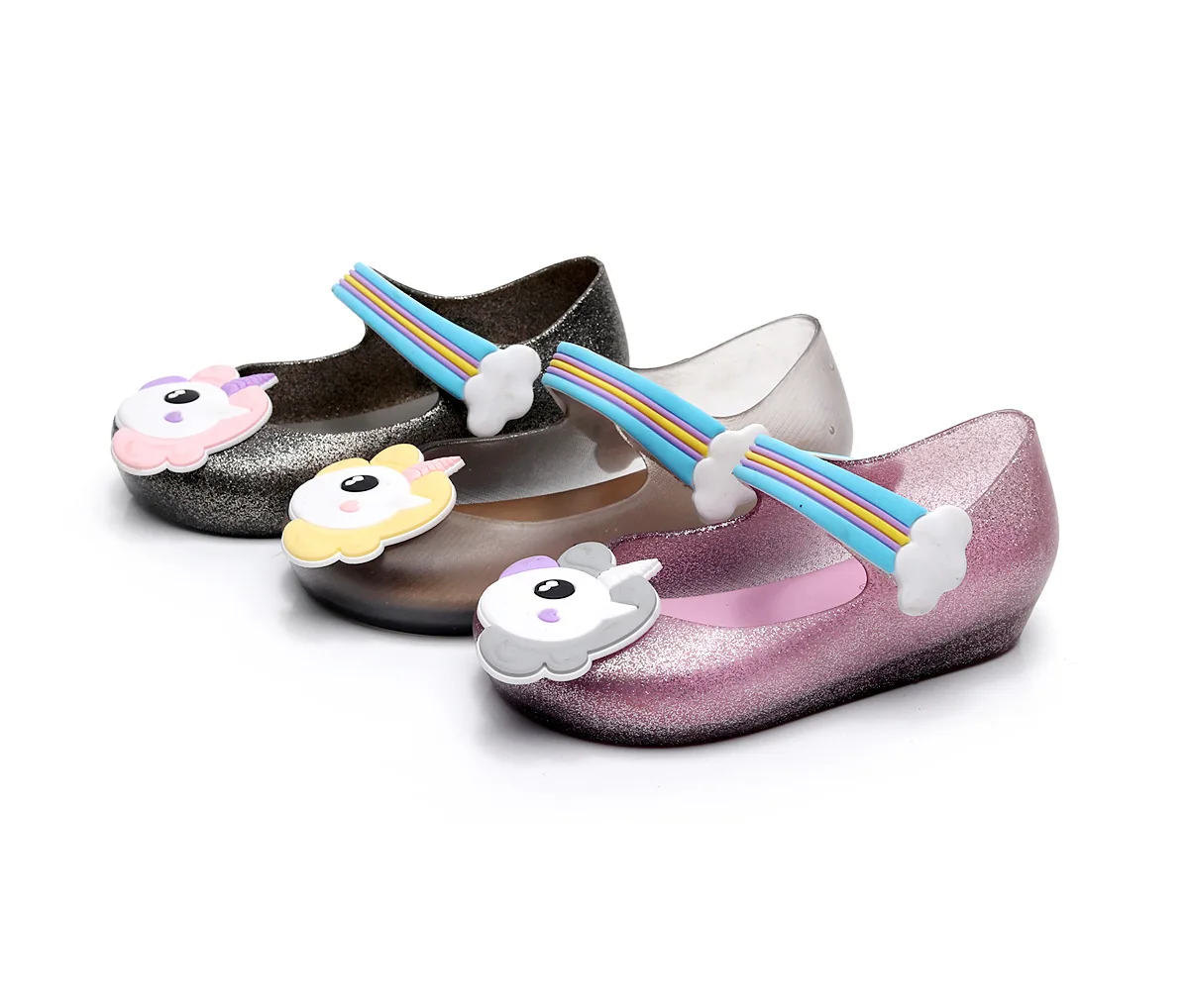

Mini Melissa 2018 New Jelly Sandals Rainbow Unicorn Fish Mouth Shoes Lovely Soft Princess Shoes Unicorns Shoes Mini Melissa