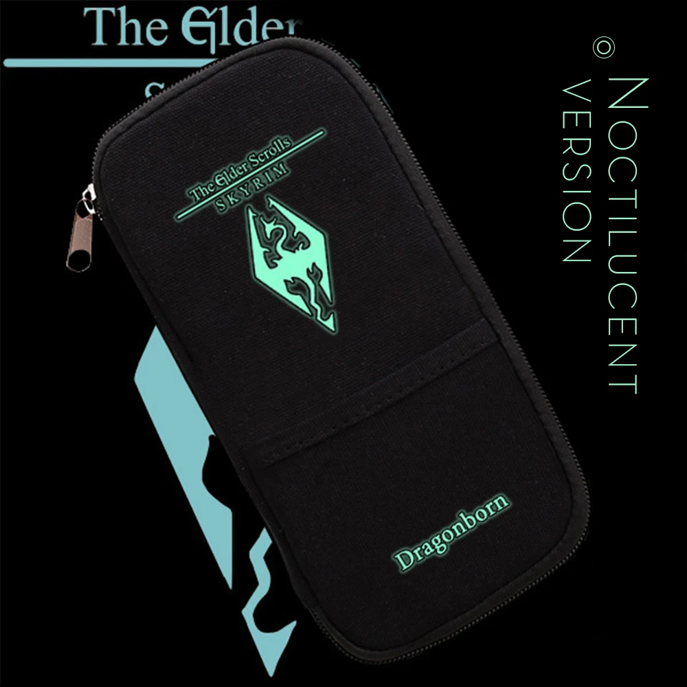 

Zshop The Elder Scrolls V Skyrim Coin Purse in Black Color Canvas Zipper Change Purse
