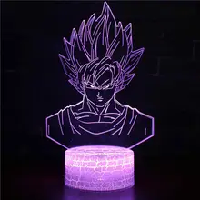 Dragon Ball ночные светильники WuKong Vegeta 3D лампа свет 7 цветов акриловая спальня лампа для Chid детей подарки освещение