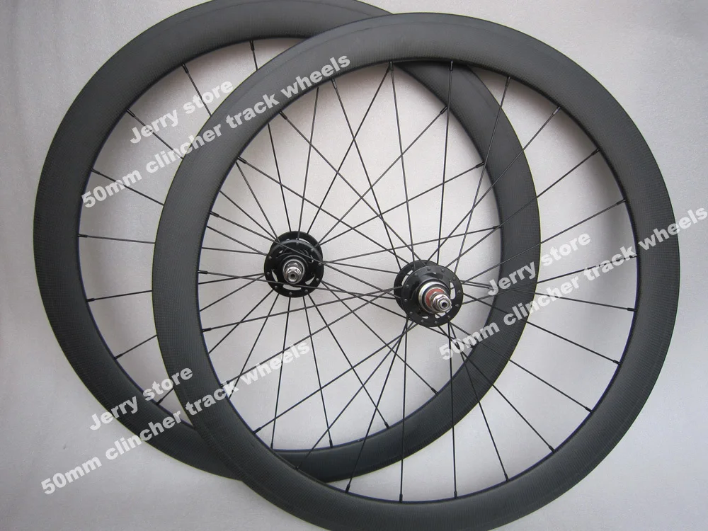 

track fixed gear 50mm tubular track carbon bike wheels