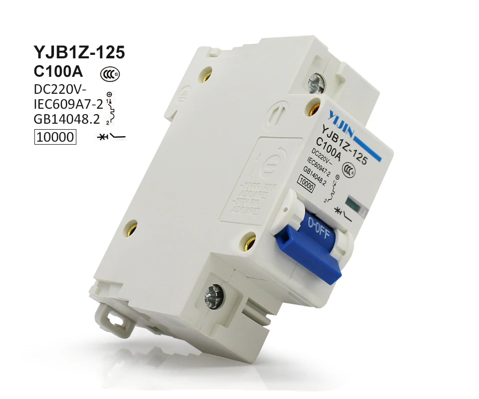 Прямая с фабрики 5 шт./партия 1 P 100A DC220V постоянного тока выключатель MCB для фотоэлектрическая солнечная система