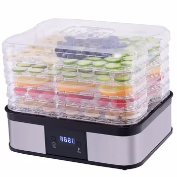 

Goplus Food Dehydrator Preserver 5 Tray Snacks Meat Fruit Vegetable Dryer Timer Temperature Control Dehydrator Machine HW56445