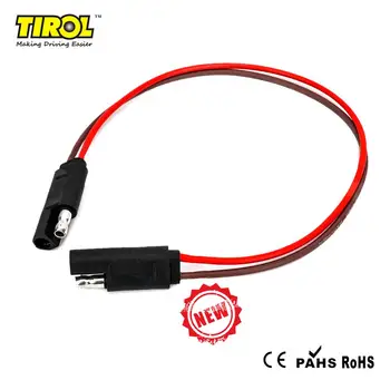 

Tirol T25553a Trailer Plug Wire 2 Pin Trailer 12” Extension 2*18 AWG Cable America Trailer Connector for LED Trailer Lights