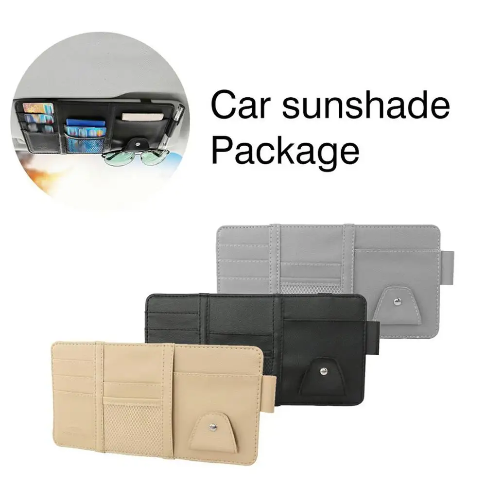 

Exquisitely Designed No Zipper Car Multi-function Sun Visor Storage Bag Portable Storage Clip Card Package