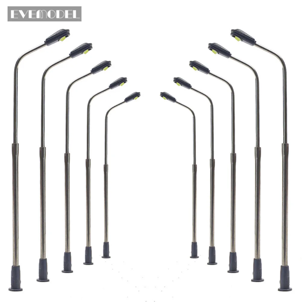 

LQS06 10pcs Model Railway Train Lamp Post Street Lights 1:150 N Scale LEDs NEW 6.2cm Free Resistors Miniature Architectural